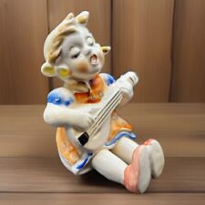 Young Girl With Guitar ~ Figurine ~ Japan ~ 4 inches tall ~ Vintage picture