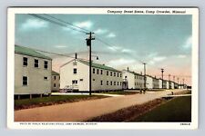 Camp Crowder MO-Missouri, Company Street Scene, Antique, Vintage Postcard picture