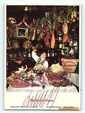 Los Caracoles Restaurant Barcelona Spain Signed Vintage Postcard D3 picture