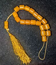 Vintage Amber Bakelite 18 Prayer Beads,  Faturan  Bead Strand  picture