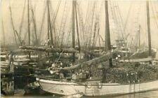 1940s Uruguay Montevideo Fishing Fleet #4330 RPPC Photo Postcard 22-5130 picture