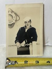 Vintage Photo Snapshot Of Navy Sailor Handsome In Uniform- See Back  picture