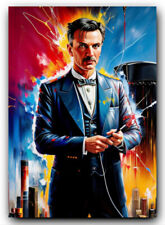 Nikola Tesla Sketch Card Print - Exclusive Art Trading Card #1 PR500 picture