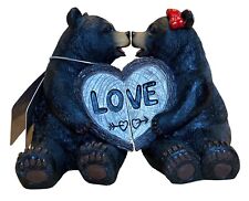 Love is in The Air Black Bear Couple Kissing and Holding Hands 2 Piece 5
