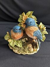 Resin Bluebird Figurine Spring Birds Flowers Bluebird Of Happiness picture