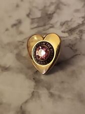 Vintage DGGV Caring From The Heart Amethyst Gold Tone Lapel Pin Hat Tie Tack picture