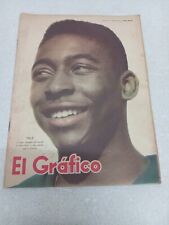 PELE ROOKIE FIRST COVER OF EL GRAFICO MAGAZINE ARGENTINA FOOTBALL  YEAR 1958.. picture
