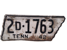 Vintage 1942 TENNESSEE Outline License Plate - State Shaped picture