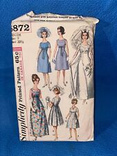 Vintage Simplicity Sewing Pattern 1960s Bridal Dresses Size 9 Cut 5872 picture