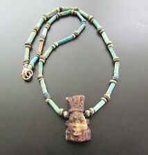 NILE  Ancient Egyptian Amulet Mummy Bead Necklace ca 600 BC picture