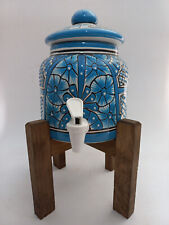SMALL WATER CROCK Talavera Mexican pottery WATER DISPENSER glazed paint,folk art picture