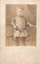 Vtg.c1910's RPPC Young Child With Belt Postcard p928 picture