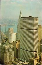 New York City NY Pan Am Building Heliport Aerial View 1966 Vintage Postcard picture