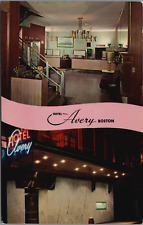 Hotel Avery Boston 60's MCM Atomic Bow Tie Dual Cone Chandeliers Int/Ext Neon picture