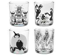 DISNEY PARKS MICKEY MOUSE SKELETON DANCE SILLY SYMPHONY SET OF 4 GLASSES picture
