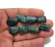 Attractive Brazilian Emerald Raw 8 Pcs Lot 137 Crt Size 15-20 MM Loose Gemstone picture