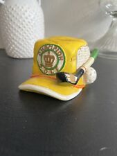 Vintage Ceramic Champion Golf Piggy Bank - Yellow Cap With Ball And Club picture