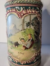 Antique 1910 German Hand Painted Beer Stein picture
