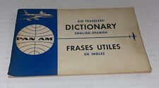 Vintage Pan American Airways Air Travelers English Spanish Pocket Dictionary picture