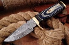 Handmade Damascus Skinning Knife Hand Forged Hunting Knife Fixed Blade picture