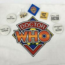 Vintage Dr Who Tom Baker Pin 8 Piece Collectible Lot Fan Club Enamel Gift Set  picture