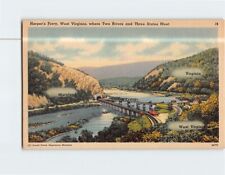 Postcard Harper's Ferry West Virginia Where 2 Rivers & 3 States Meet picture