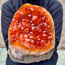 6.3LB Natural citrine geode quartz cluster crystal Cathedrals specimen Healing picture
