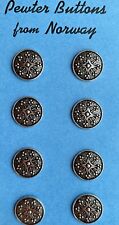 Vintage Pewter Buttons Norwegian Stunning 11/16” picture