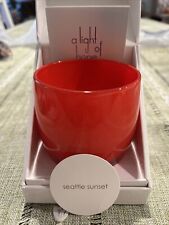 glassy baby  Seattle Sunset Orange Votive Candle Holder Rare New In Box picture