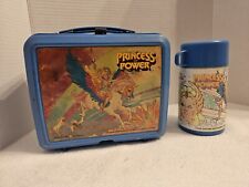 1985 Vintage She-Ra Princess of Power Lunch Box with Thermos Aladdin Blue  picture