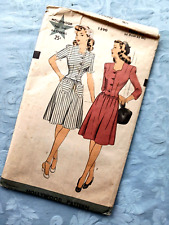 1940s One-Piece Dress Pattern Hollywood 1390 Unused 1930s-1940s picture