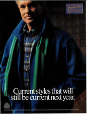 1988 PENDLETON Apparel Menswear Woolmark Label Vintage Magazine Print Ad 10X13 picture