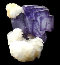 22.7g Rare Purple Cube Fluorite & Calcite Mineral Crystal Specimen/China  A0134  picture