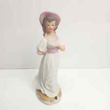 Vintage FBIA Hand Painted Beautiful Young Lady n Summer Dress Porcelain Figurine picture