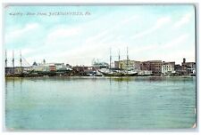 c1910s River Front Buildings And Ships Scene Jacksonville Florida FL Postcard picture