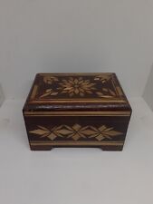 russian straw inlay wooden trinket box picture