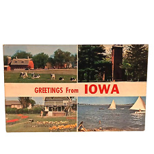 Postcard 1963 Greetings from Iowa Multiview Divided Posted  picture