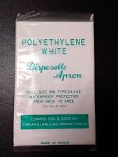 CLEARANCE SALE Vintage Polyethylene White Disposable Apron Open Box picture
