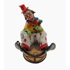 Vintage Capodimonte Cortese Sad Clown Sitting Microphone Figurine Collect Hobo picture