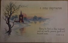 A Joyous Christmas Tide (Luke 2:14) Dec 1923 Antique Postcard (Princeville, IL) picture