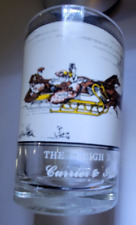 Vintage Currier and Ives Christmas Glasses Sleigh Ride Drink Glass  picture