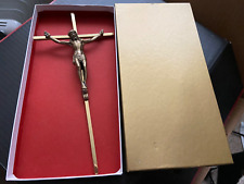 (NEW) Vintage INRI Bronze Wall Crucifix Cross Jesus Christian LO 510 Bronze 10