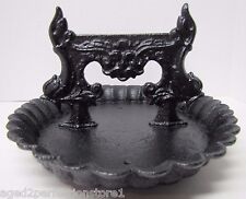 Antique Cast Iron Victorian Boot Scraper dauphin devil evil mans face with tray picture