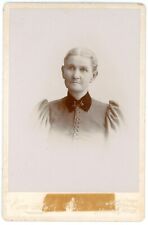 CIRCA 1890'S CABINET CARD Older Woman Wearing Victorian Dress Van Slyke Mason MI picture