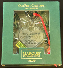 Marquis by Waterford Crystal Our First Christmas 2000 Heart Ornament with Box picture