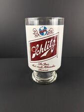 Vintage Schlitz Milwaukee Beer Glass Large 32oz Footed Bar Brewery Glassware picture