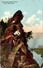 Columbia River Castle Rock Divided Postcard WOB Stella Cancel Antique Vintage picture