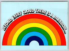c1980s Beyond Every Cloid is a Rainbow Motivational Positive Vintage Postcard picture