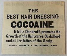 1885 magazine ad ~ COCOAINE - THE BEST HAIR DRESSING ~ Cocaine picture
