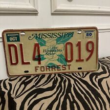 mississippi license plate Forrest County 1980 picture